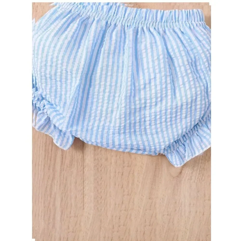 Sunshine Play Bubble Strap Set 2pcs Bow Top & Shorts, Cute Outdoor Outfit